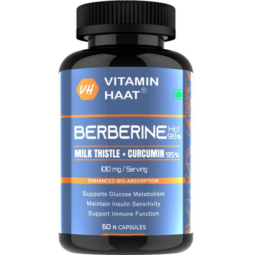[BRSRGEITBECB4DLX] Berberine supplements | Liver Detox Supplement | Milk Thistle with Berberine HCl 98% | Liver Detox Berberine & Milk Thistle Supplement 1010mg Per Serving 60 Capsules by VitaminHaat