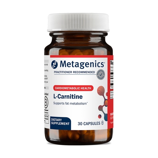 [BRSWYYA6BYIAMHLO] Metagenics L-Carnitine - Amino Acid Supplement for Fat Metabolism & Energy Support* - 500 mg L-Carnitine L-Tartrate - Non-GMO, Gluten-Free, Vegetarian - 30 Capsules