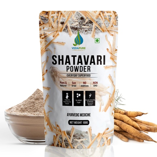 [BRSROBQQCMCB4GY4] VEDAPURE Organic Shatavari Root Powder 100g | Asparagus Racemosus | Ayurvedic Supplement for Women | Supports Breast Milk Production, Hormonal Balance & Immunity | Non-GMO & Preservative-Free