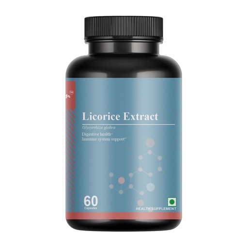 [BRSREBAEA4MWO2A3] Licorice Root Extract (Glycyrrhiza Glabra) - Natural Digestive Relief & Respiratory Support - Soothing Adrenal Wellness Supplement - 60 Vegetarian Capsules