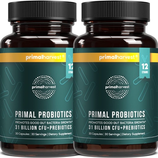 [BRSRMGIBPIPWM2DL] Primal Harvest Probiotic - Daily Supplement, Gluten, Dairy & Soy Free, Vegan