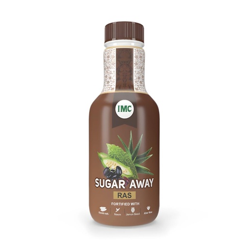 [BRSROC34CABQA333] IMC Sugar Away Ras (500ml) Extracts from 5 Rare Natural Varieties | Fortified with Aloe Vera, Karela, Shudh Shilajit, Giloy & Leh Berry