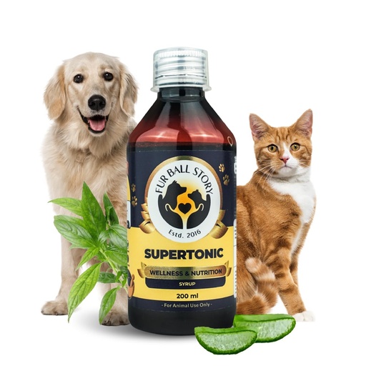 [BRSROHQBAAOQOCT6] FUR BALL STORY Supertonic Multivitamin Syrup for Dogs & Cats | Pet Immunity & Energy Booster Supplement | Supports Liver, Kidney & Overall Health | with Moringa, Ashwagandha & 10+ Superfoods 200ml