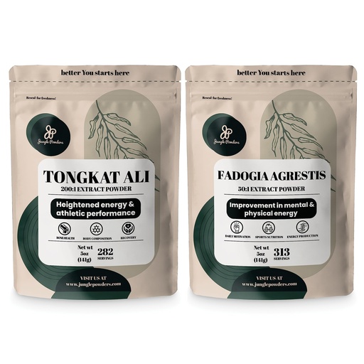 [BRSROZL5DMCAIYAZ] Jungle Powders Tongkat Ali Powder for Men 200:1 Extract, Fadogia Agrestis Extract Powder for Men 50:1 Concentration 5oz Supplement