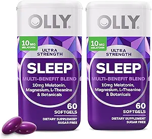 [BRSRMZYQAUIBODT7] OLLY Ultra Strength Sleep Softgels, 10mg Melatonin, L-Theanine, Chamomile, Magnesium, Lemon Balm, Supports Deep Restful Sleep, Nighttime Sleep Aid, Non Habit-Forming, 60 Count (Pack of 2)