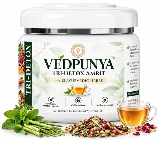 [BRSRGFIDOIMGKAL5] VEDPUNYA TRI-DETOX AMRIT Herbal Tea — 13-Herb Blend