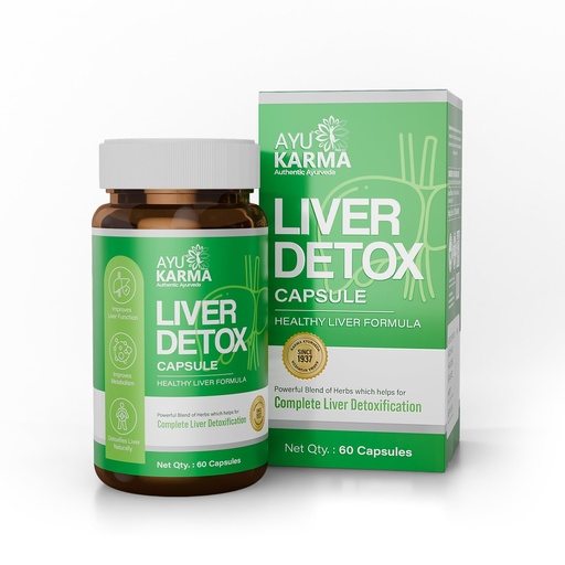 [BRSRYYAPO57A4CDU] Ayu Karma Liver Detox Supplement Capsules with Milk Thistle Extract | Ayurvedic Liver Support for Natural Detox, Metabolism & Digestive Wellness | Formulated by Dr. Puneet Dhawan | 60 Capsules
