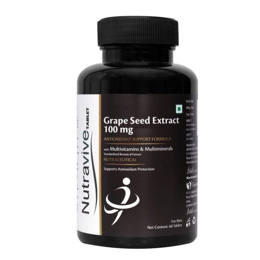 [BRSRYYIZDMDWMAI3] Antioxidant, Grape Seed Extract 100mg | Helps Combat Oxidative Stress | Supports Healthy Skin & Immune Function | With Multivitamins & Multiminerals | 60 Tablets