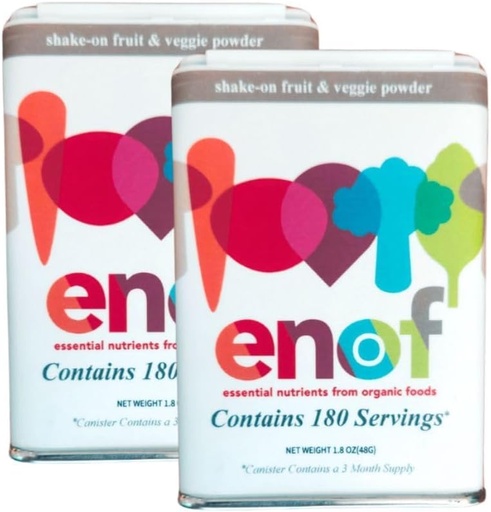 [BRSWGBACAUPAKAA7] ENOF Organic Fruit and Vegetable Powder Supplement Kids &amp; Adults TEN 10 Clean Ingredients - Strawberry, Spinach TEN Gluten &amp; GMO Free Vegetable Powder for Kids TEN 360 Servings, 6 Mo. Supply, Made in USA