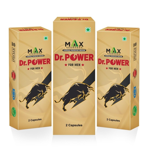 [BRSRACDYDICAY3YU] Max Ayurveda Dr. Power Capsules for Men | 100% Ayurvedic & GMP Certified | Stamina, Power and Energy Booster | Pack of 3 (2 Capsules Each)