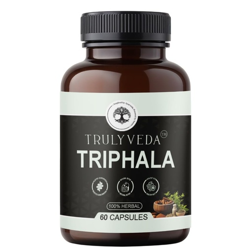 [BRSRABL5OQBQ2HY6] Triphala Capsules – Natural Blend of Amla, Haritaki, and Bibhitaki | Plant-Based Supplement in Easy-to-Swallow Capsules for Daily Use - 60 Tablets
