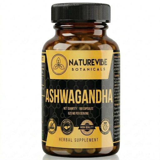 [BRSRGAI6BUFWYAY2] Ashwagandha Capsules 180 Veg Capsules by Naturevibe Botanicals Withania Somnifera Root Extract Supplement | Plant-Based Source of Natural Antioxidants | Daily Herbal Wellness Support