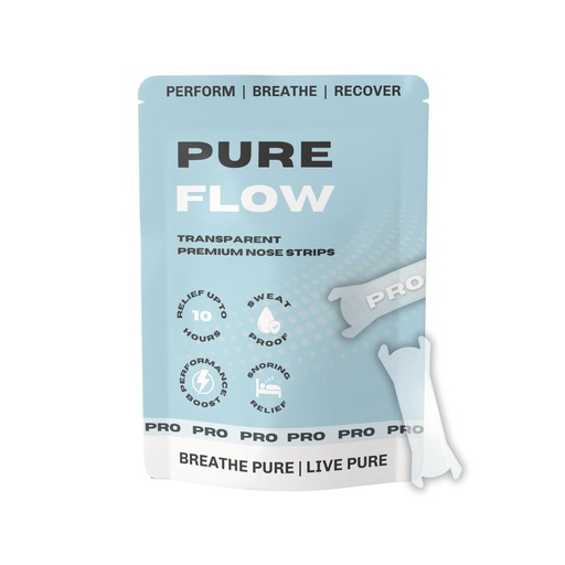 [BRSREFQPBN7GAHYZ] PureFlow Pro Transparent Nasal Strips – CDSCO-Licensed Medical Device in India, Hypoallergenic Adhesive & Ultra-Strong Spring for Instant Relief – Reduces Snoring & Enhances Sleep, Sport & Recovery – Sweat-Resistant | 10 Strips