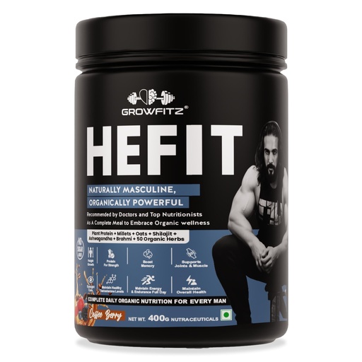 [BRSREFQ7BAFBUH3G] Growfit Hefit 100% Natural Plant Protein Powder 400g | 12g Protein - Pea Isolate | Easy to Digest | Meal Supplements for Muscle Growth & Recovery | 50+ Organic Herbs | No Added Sugar (Coffee Berry)