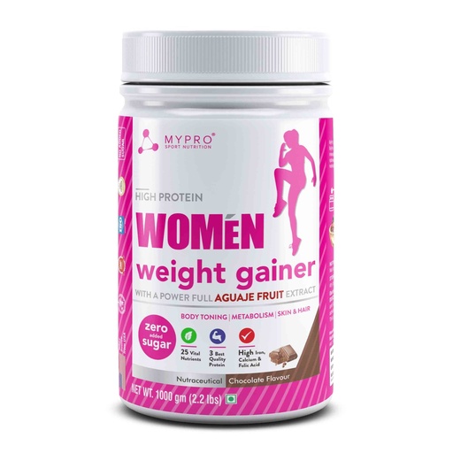 [BRSRMZQLPICGCGY7] Mypro Sport Nutrition High Protein Women Weight Gainer For Increase Muscle With Full Power With (24 Vital Nutrients,3 Best Qaulity Protien) For Women (Chocolate - 1000 Gm)