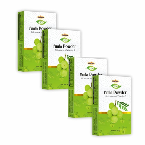 [BRSRACYNPMIWCGYV] Meghdoot Amla Powder 100% Pure For Hair Growth | Ideal for Hair, Eating, Drinking & Skin Amla powder 90 grams (Pack of 4)