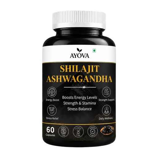 [BRSRGHAEAQGQYHLP] Shilajit & Ashwagandha Tablets For Stamina, Strength & Energy | Himalayan Shilajit & Ashwagandha Capsules for Both Men & Women | Shilajit 150 mg + Ashwagandha 300 mg | 60 Capsules