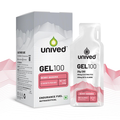 [BRSRYGIEA56WODIU] Unived Gel, Nutrition Energy Gel for Endurance Athletes, Runners, Cyclists, Triathletes, Ultramarathon Runners, Vegan, Pack of 6 (Berry Banana)