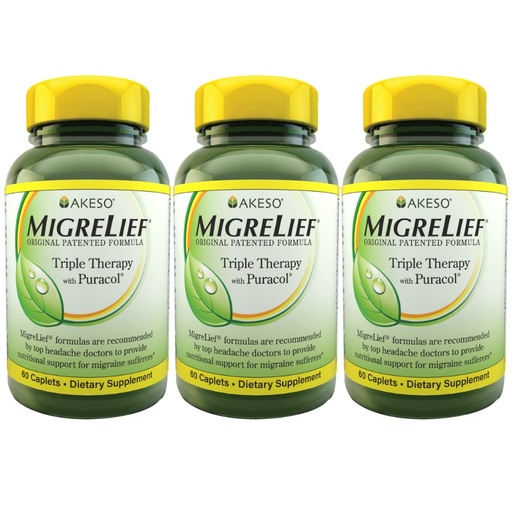 [BRSWKGYHB56WODT6] MigreLief Original Formula Triple Therapy with Puracol, 60 Count (Pack of 3)