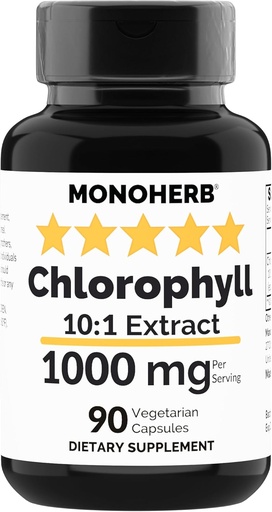 [BRSROGQQDIIGKAA7] MONOHERB Chlorophyll Extract 1000 mg - 90 Vegetarian Capsules