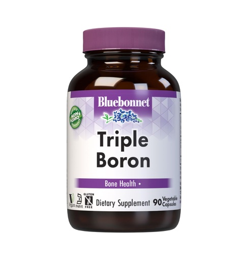 [BRSWIYQTPJ7QGADC] Bluebonnet Triple Boron 3 mg Trace Mineral Bone Support - Boron Supplement for Men & Women with Citrate Aspartate & Glycinate - Vegan, Non-GMO - 90 Vegetarian Capsules, 90 Day Supply