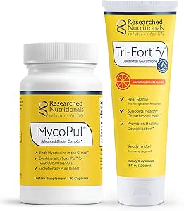 [BRSROHYDBUPAE3LZ] Researched Nutritionals Mold Detox Duo - MycoPul Advanced Toxin Binder (30 Capsules) & Tri-Fortify Liposomal Glutathione (8 Oz) - 2 Products Made to Support Removal of Mycotoxins