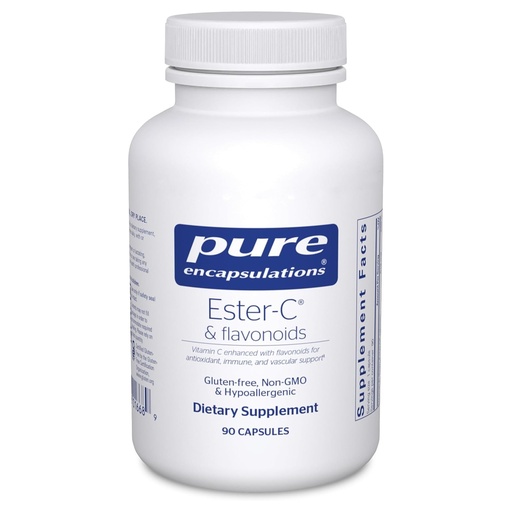 [BRSWIY36B4GGO3DC] Pure Encapsulations Ester-C & Flavonoids - Vitamin C Supplement for Antioxidants - Immune & Vascular Support* with Calcium & Rutin - Gentle on Digestion - Vegan & Non-GMO - 90 Capsules