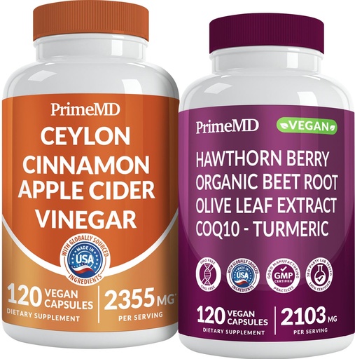 [BRSROAL3C4ARUDT3] Ceylon Cinnamon (1pk) and Nitric Oxide (1pk) Supplement Bundle - Potent Vitamins for Heart, Metabolism, Balance, Circulatory, Lipid, and Immune Support - Non-GMO, Vegan, Gluten-Free