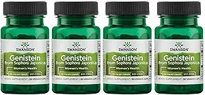 [BRSWGFD3B4JQO3AY] Swanson Soy-Free Genistein - Plant-Based Natural Supplement for Women - Comfort & Balance - (60 Veggie Capsules, 125mg Each) 4 Pack