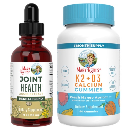 [BRSRA2TRCR6GEHQV] MaryRuth Organics Joint Health Liquid Drops & Vitamin K2+D3 Gummies (Peach Mango and Apricot) | Label Project Verified | Vitamins for Calcium, Joints, and Bone Support | Vegan, Non-GMO, Gluten Free