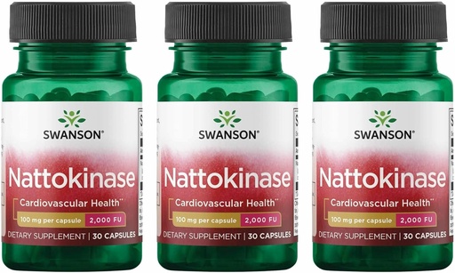 [BRSRMEIFOQHAYGTJ] Swanson Nattokinase 2000 Fibrinolytic Units 100 Milligrams 30 Capsules Enzyme (3 Pack)