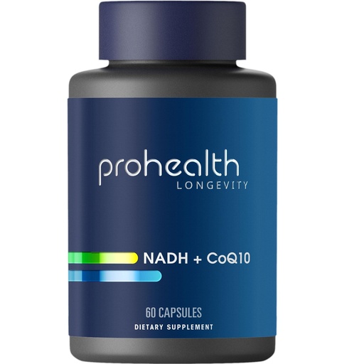 [BRSWGFIBOQDWEGT4] ProHealth NADH + CoQ10 - Boost NAD+ | 60 Day Supply | Pure NADH 25 mg, CoQ10 100 mg | 60 Acid Resistant Capsules | Energy | Focus | ATP Production