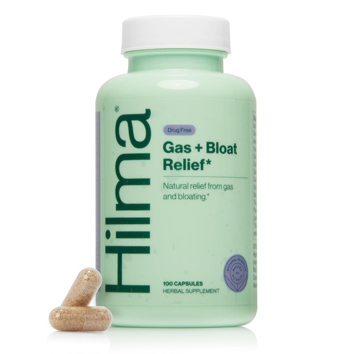 [BRSROEIOAQHGYF3L] Hilma Natural Gas and Bloating Relief with Lemon Balm, Fennel & Peppermint Leaf, Doctor Formulated with Organic Ingredients, 100 Vegan Capsules