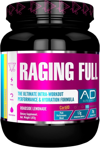 [BRSWYZALCQOW2HLV] Projekti AD Raging Täysi lopullinen Intra-workout Performance and Hydration Formula (30 tarjoilua, Roadside Lemonade)
