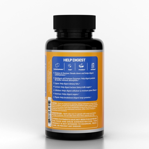 [BRSROAAPCRYWK2AZ] All-in-One Multi Enzyme Digestive Enzymes Supplement – Easily Breaks Down Carbs, Fats, Proteins & Dairy – Supports Healthy Digestion, Bloating Relief & Gut Comfort – Vegan, 60-Day Supply