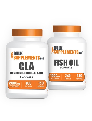 [BRSRA2T4OAHRMELD] BulkSupplements CLA 2000mg Softgels + Fish Oil 1000mg Softgels Bundle