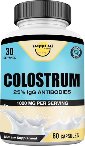 [BRSRA2QROR7Q4GT4] Colostrum Capsule 1000mg Per Serving - US Sourced, 25% Immunoglobulina per il supporto immunitario & Gut Health, 60 Capsule, 30 Serve