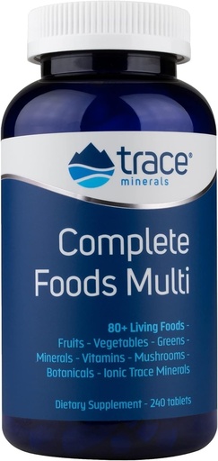 [BRSWIYQABJ4WGYLU] Trace Minerals Complete Foods Multi - Daily Multivitamin Supplement with Whole Foods, Minerals & Vitamins - Supports Body Mineral Health with Ionic Trace Minerals - 240 Tablets