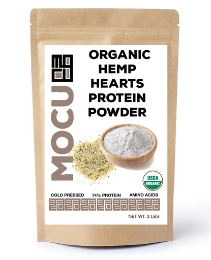 [BRSWYYDYCF7AEFAU] MOCU Organic Hemp Heart Protein Powder-74% | 22 Grams Protein Per Serving I Cold Processed & Stored | Made from The Hemp Heart | (6 LBS (2 X 3 LB Bags)