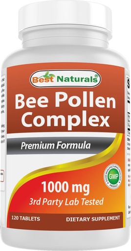 [BRSWIHAZOVYQY2LM] Best Naturals Bee Pollen Complex 1000 mg 120 Tablets