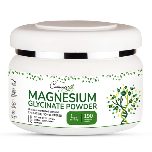 [BRSROYYTOJ7WMG3F] Magnesium Glycinate 220mg High Absorption Magnesium Powder for Sleep, Calm, Powdered Chelated Magneisum bisglycinate Glicinato de Magnesio 190 Serving
