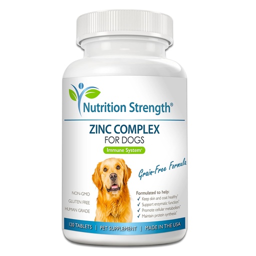 [BRSW2AAROIHGEEI2] Zinc for Dogs to Support Healthy Skin & Coat, Promote Normal Growth, Balanced Immune Function & Cellular Metabolism, with Biotin, Folate, Selenium & Vitamin E, 120 Chewable Tablets