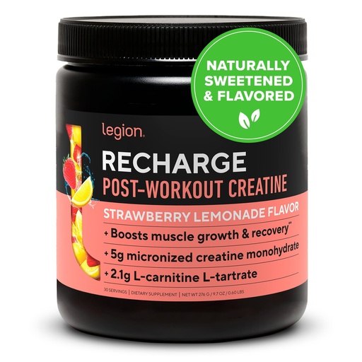 [BRSWYCDQDIFGMDYZ] LEGION Recharge Post Workout Drink - Micronized Creatine Monohydrate Natural Post Workout Recovery Drink - Muscle Builder & Recovery Booster Post Workout Supplements (Strawberry Lemonade, 30 Servings)