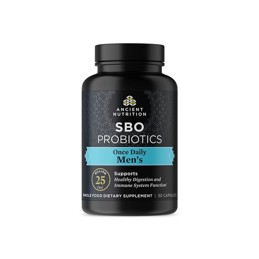 [BRSW2HA6AEFWYDTG] Ancient Nutrition Probiotics for Men, SBO Probiotics Men's Once Daily 30 Ct, for Healthy Digestion and Immune System Function Support, 25 Billion CFUs* Per Serving