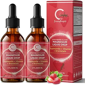 [BRSRAFTQDF6AYE3L] (2 Pack) Magnesium Glycinate Liquid Drops with Citrate & Taurate,Triple Magnesium Complex Supplement with Calcium, Potassium for Energy, Sleep, Muscle, Immune, Sugar Free, Strawberry Flavor, 4 Fl OZ