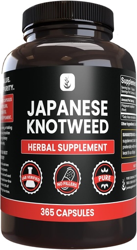 [BRSRMCAROAMRU3Y2] PURE ORIGINAL INGREDIENTS Japansk Knotweed, (365 kapsler) Ingen magnesium eller ris fyllstoffer, alltid ren, Lab verifisert