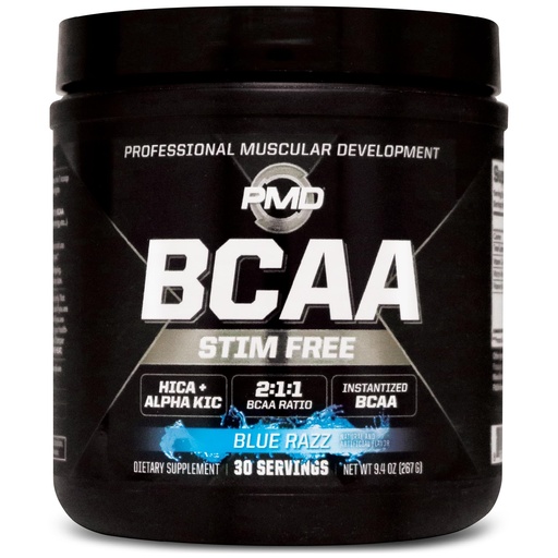 [BRSWK2YGPIHAYGQ3] PMD Sports BCAA Stim-Free Amino Acids - Better Workout Performance, Enhanced Recovery, Daily Energy, Muscle Builder, and Muscle Sparing - BCAA Powder Drink Mix - Blue Razz (30 Servings)