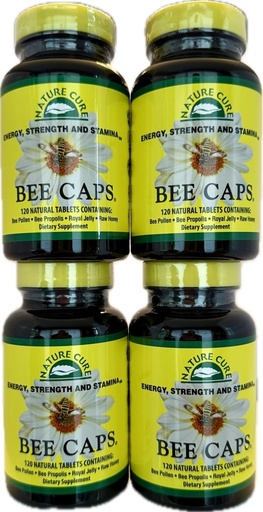 [BRSROZYDDIIQO3A3] Original Bee Caps in Brown Bottles - 4 Pack - 120 Count Each Bottle
