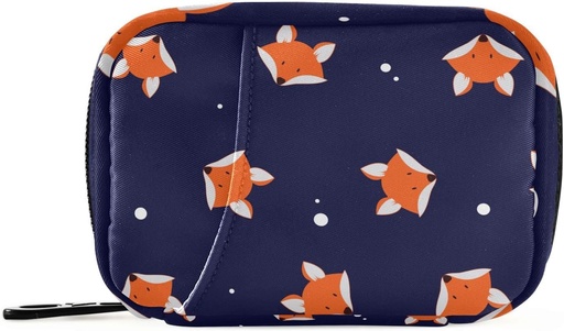 [BRSRMCTQOUCGGYAV] Pill Box Cute Fox 7 Day Pill Case Travel Pill Organizer Bag with Zipper Portable Weekly Vitamin Medicine Supplement Holder Pouch Bag