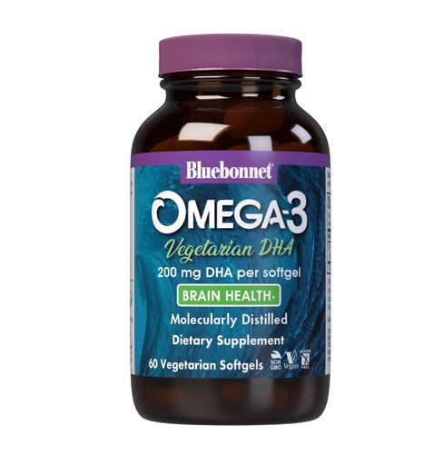 [BRSWIYIMOIGRK2D6] Bluebonnet Natural Omega-3 Vegetarian DHA Vegetarian Softgels, 200 mg, 60 Count ('743715009097)